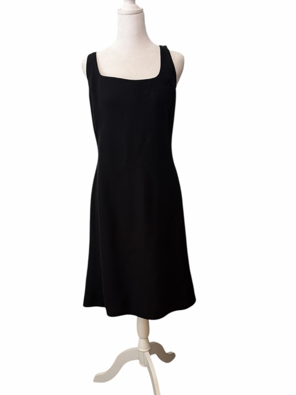 Vintage Armani Collezioni Black Silk Feminine Minimalist Dress